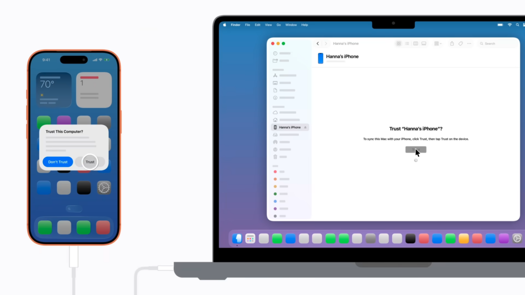 Back up iPhone to a Mac
