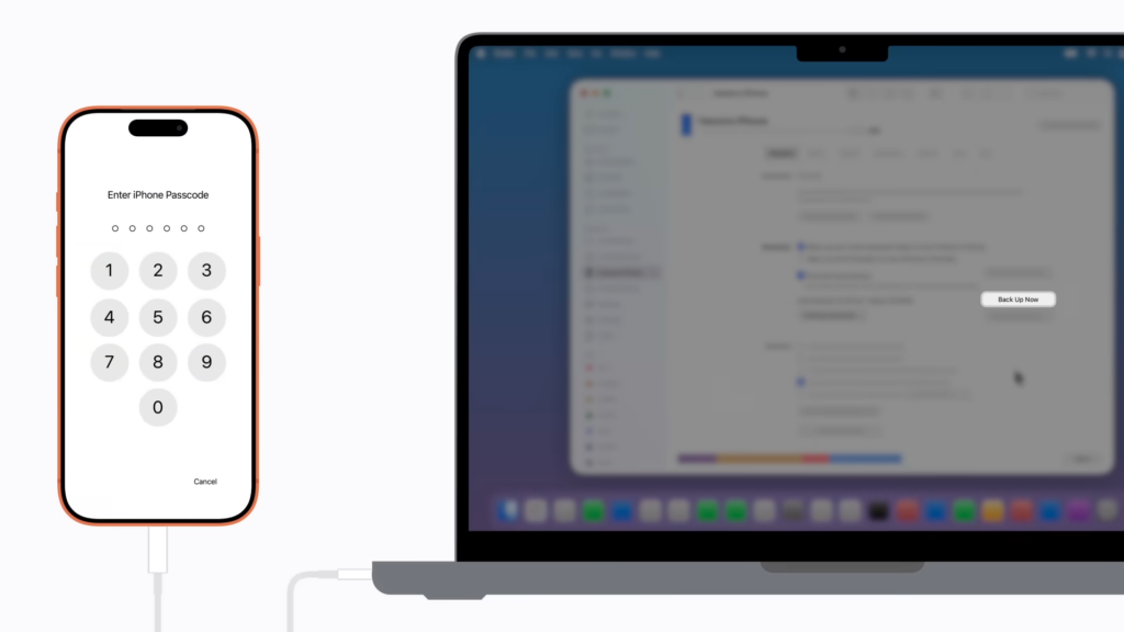 Back up iPhone to a Mac