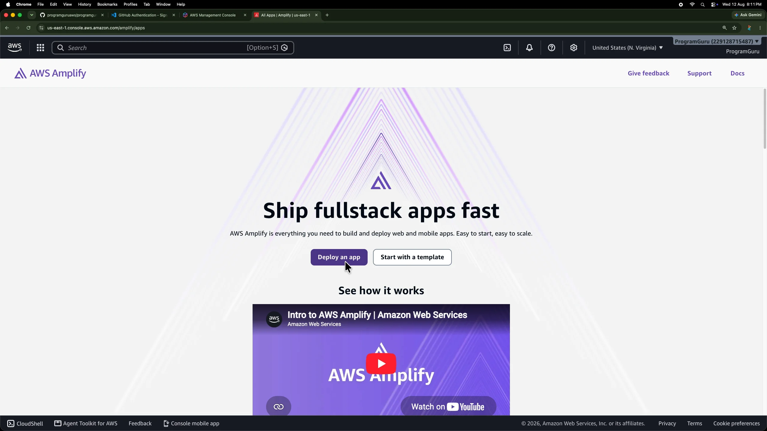 AWS Amplify console